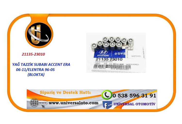 HYUNDAI YAĞ TAZZİK SUBABI ACCENT ERA 06-11/ELANTRA 96-05 (BLOKTA) HMC